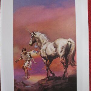 vintage Boris Vallejo: The Flight of the Horse - 11.5" x 8.5" Book Plate Print